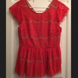 Maeve red lace top